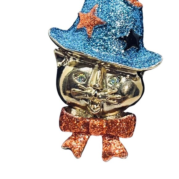 Vintage Kirks Folly Gold Tone Halloween Witch Cat Brooch (5960-1-2) - Picture 4 of 8